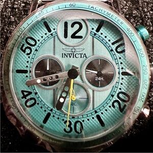 Invicta Speedway Mens Chronograph Watch New 44mm Blue Dial Steel Mesh Band NIB